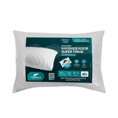 Travesseiro Massageador Super Firme 45x65x20 Fibrasca Branco