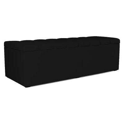 Recamier Calcadeira Bau 140 Cm Dalia Suede Preto Artte Preto