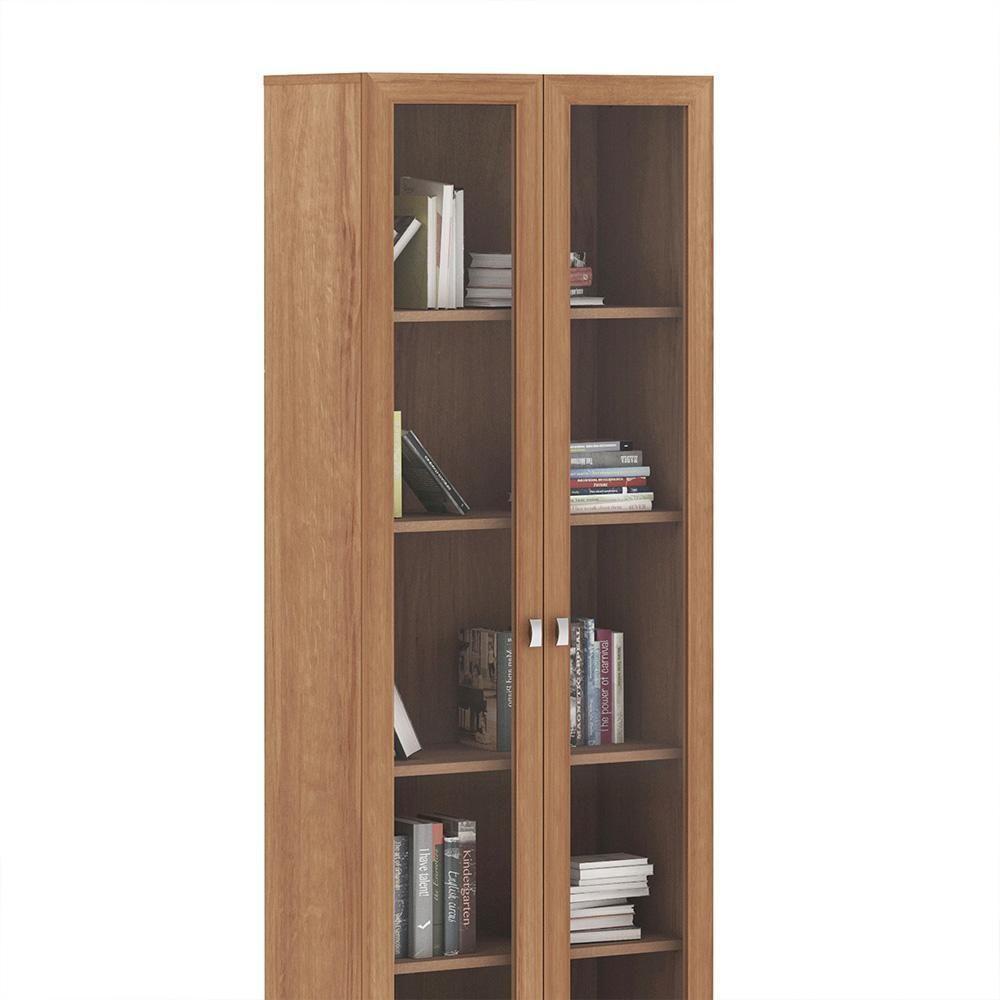 Kit 2 Estantes 2 Portas 4 Prateleiras 171X59Cm Amêndoa - 2