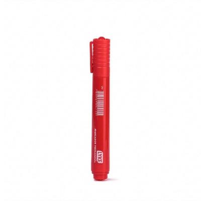 Marcador Permanente Lyke Ponta Chanfrada Uso Em Vidro Madeira Metal Vermelho