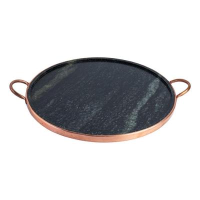 Forma De Pedra Sabão Para Pizza 42 Cm Alças De Cobre Curada