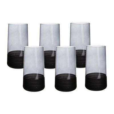Jogo De Copos Copa E Cia 6 Peças Duo 540ml Em Vidro Preto
