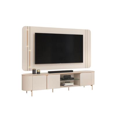 Home Estante Ariana 3 Portas E Cantos Arredondados Off White