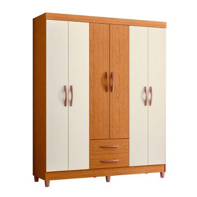 Guarda Roupa Ambar 6 Porta 2 Gavetas Quarto Cinamomo Com Off White - Albatroz