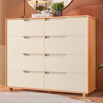 Comoda Doble 8 Gavetas Quarto Freijo Com Off White Vistas Flex - Albatroz