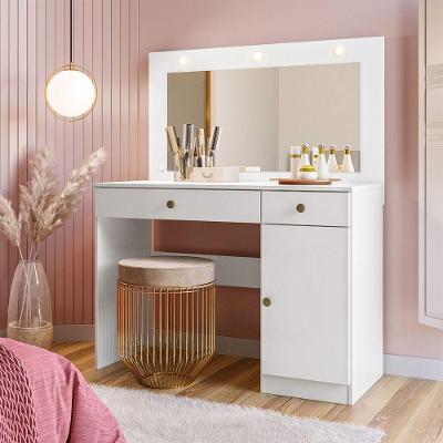 Cômoda Camarim Bella 2 Gavetas Branco Acetinado Com Espelho - Moval