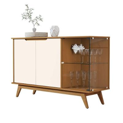 Buffet Aparador Tucuma 3 Portas Nature Com Off White - Moveis Jb
