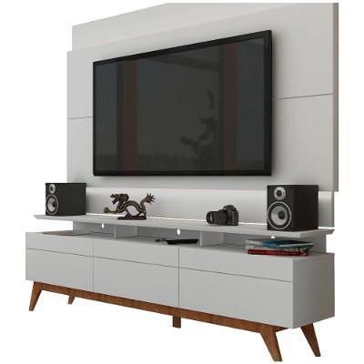 Rack Com Painel Para Tv 60 Polegadas Branco Classic +3g 2.2 Com Led - Imcal Móveis