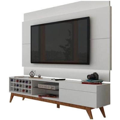 Rack Com Painel Para Tv 55 Polegadas Branco Classic Ad 1.8 Com Led - Imcal Móveis