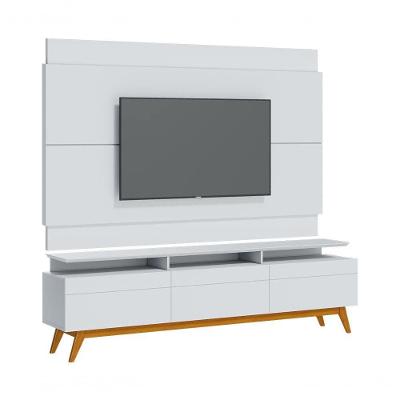 Rack Com Painel Classic +3g 2.2 Com Branco Acetinado - Imcal Móveis