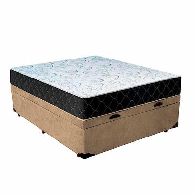 Cama Box Baú Casal 138 Suede Bege Com Colchão Espuma D33 Marrocos 30cm