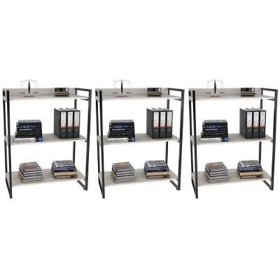 Kit 3 Estantes Estilo Industrial 80cm 3 Prateleiras Snow