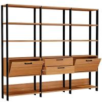 Kit 3 Estantes 5 Prateleiras 2 Gavetas 185X73Cm Freijó Preto - 1