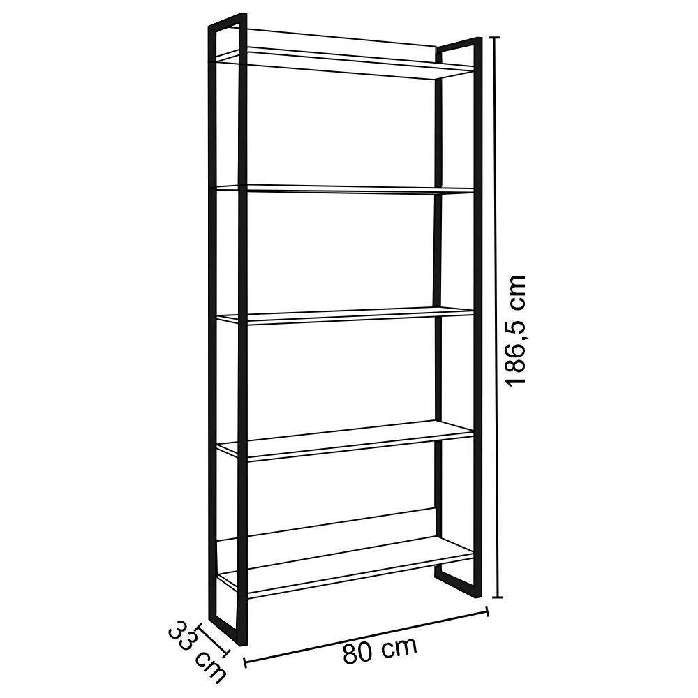 Kit 2 Estantes Multiuso Com 5 Prateleiras Preto - D´rossi - 2