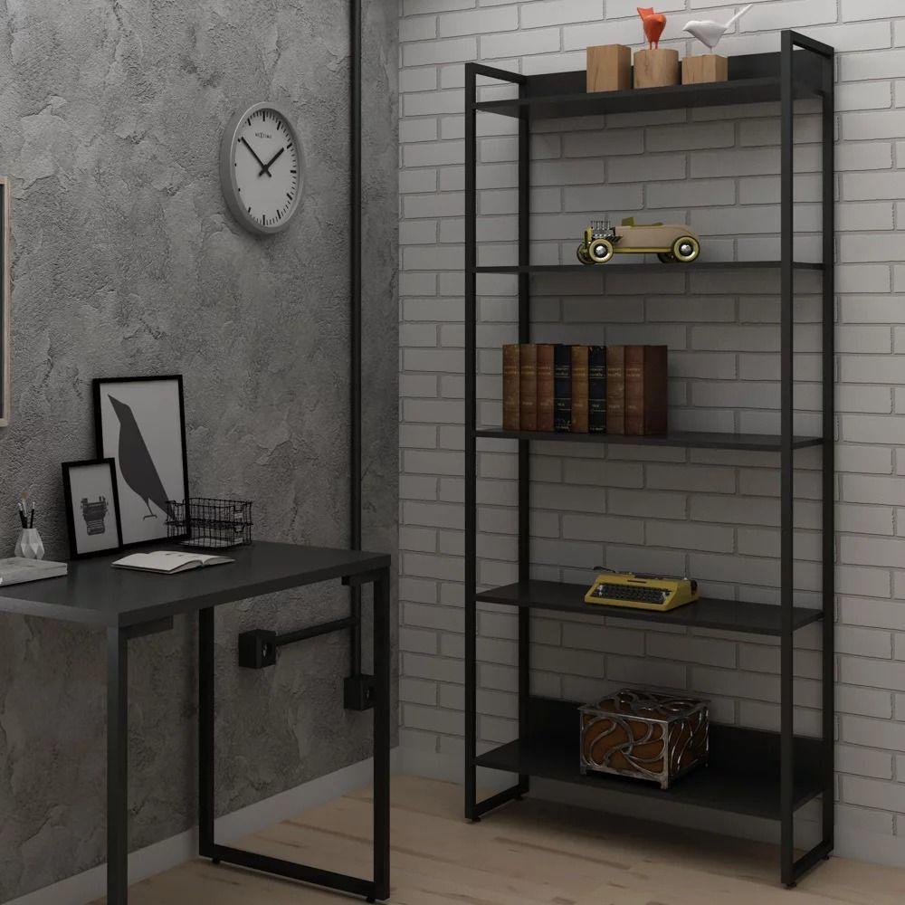 Kit 2 Estantes Multiuso Com 5 Prateleiras Preto - D´rossi - 6