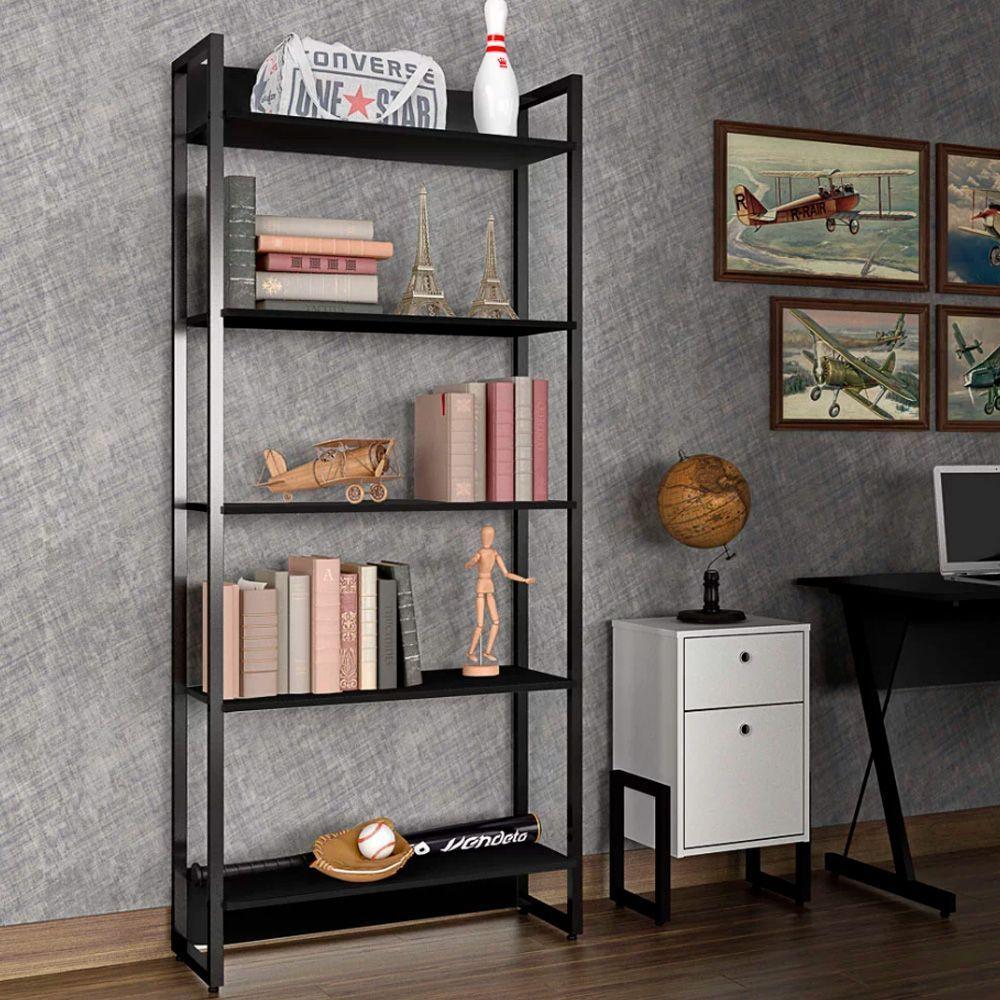 Kit 2 Estantes Multiuso Com 5 Prateleiras Preto - D´rossi - 10