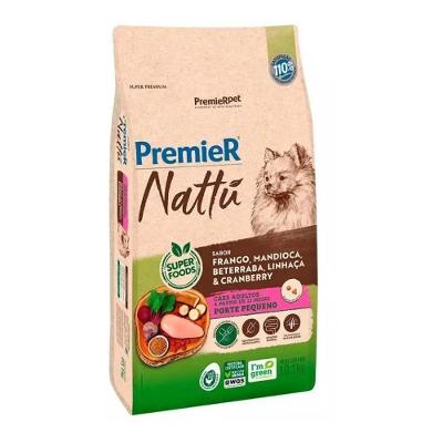 Ração Nattu Cães Adultos Raças Peq. Mandioca 10,1kg Premier