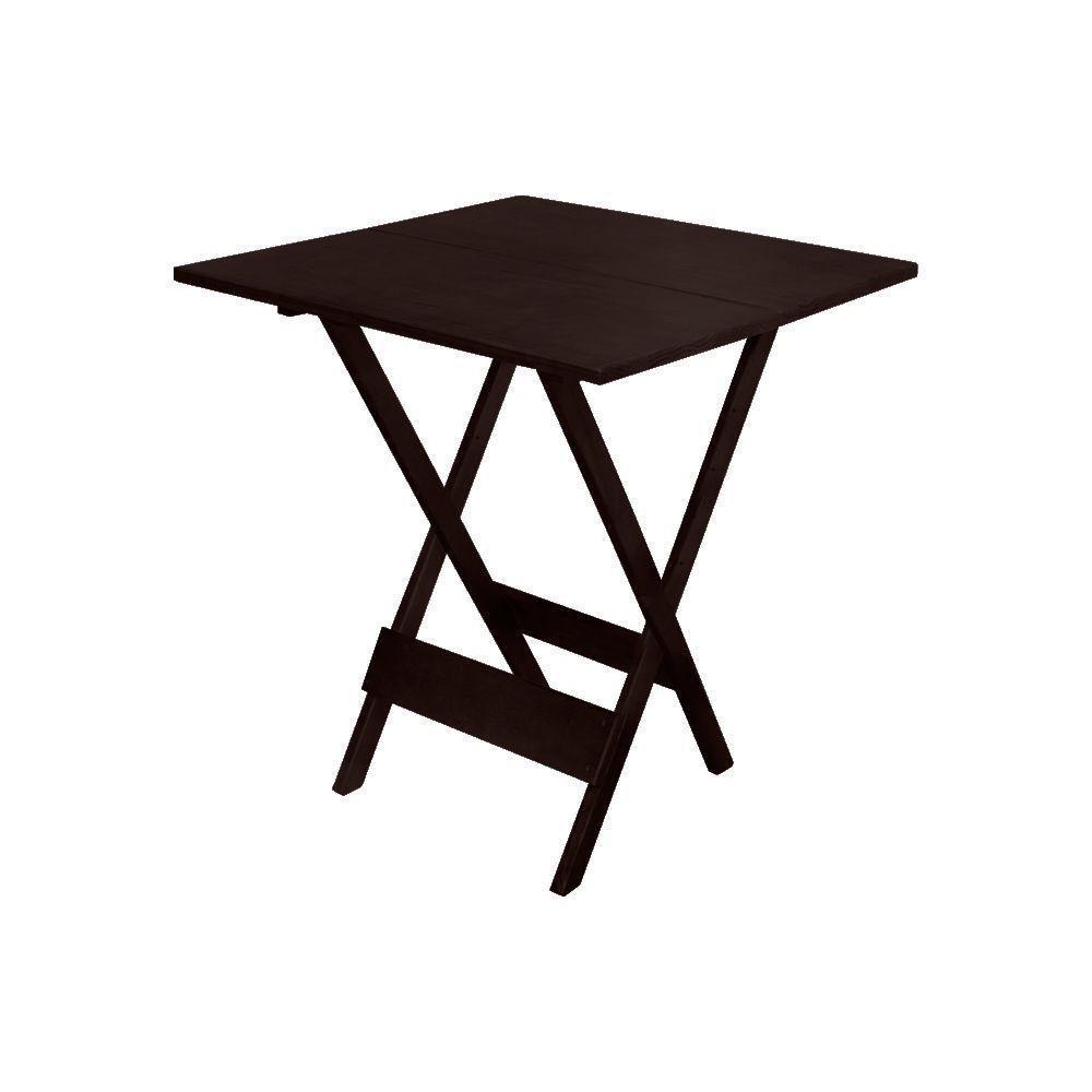 Mesa Dobrável De Madeira Maciça 70X70 - Imbuia - Marrom - 1