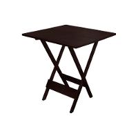 Mesa Dobrável De Madeira Maciça 70X70 - Imbuia - Marrom - 1