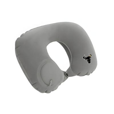 Travesseiro Almofada De Pescoço Inflável E Portátil - Cinza