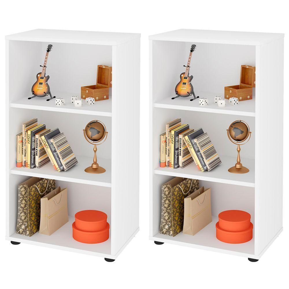 Kit 2 Estantes Com 2 Prateleiras Clean A2 81X45 Cm Branco - 1
