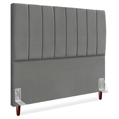 Cabeceira Casal 140 Cm Com Frame Carla Suede Cinza Artte Cinza
