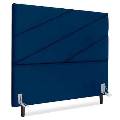 Cabeceira Queen 160 Cm Com Frame Cristal Suede Azul Marinho Artte Azul Marinho