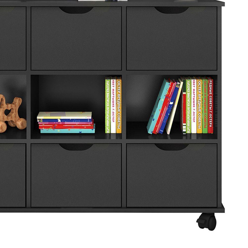 Nicho Organizador C/ 3 Gavetas Roterdã Q01 Preto/Preto - 4