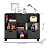 Nicho Organizador C/ 3 Gavetas Roterdã Q01 Preto/Preto - 5