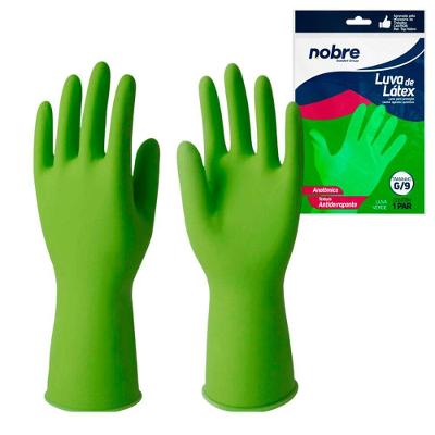 Par De Luvas Nobre Látex G P- Agentes Químicos Resistente E Segura Verde