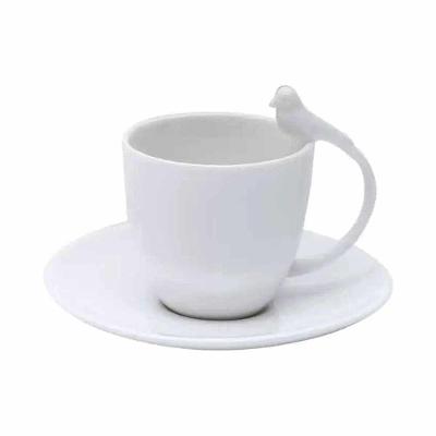 Jogo 10 Xícaras Porcelana P- Café Com Pires Birds Wolff 85ml