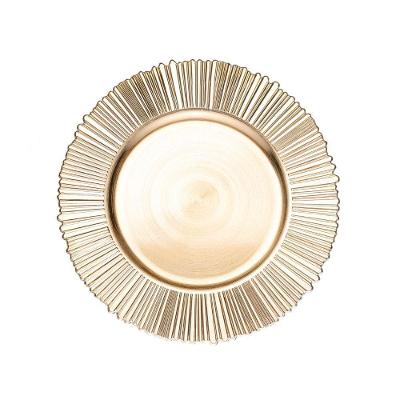 Sousplat Redondo De Plástico Solar Dourado 33cm Wolff