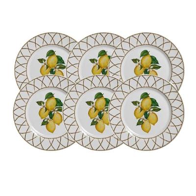 Jogo 6 Pratos Sobremesa Em Cerâmica Siciliano Alleanza 1ª L