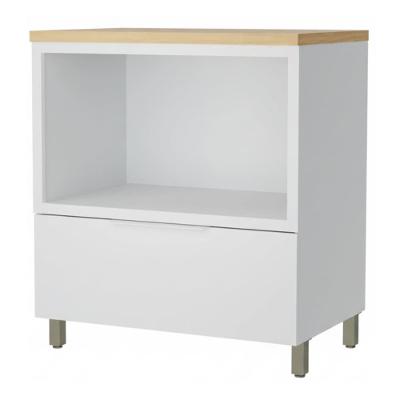 Armário Balcão De Cozinha 1 Gaveta 1 Nicho Para Forno 100% Mdf Mariah Madeirado / Branco