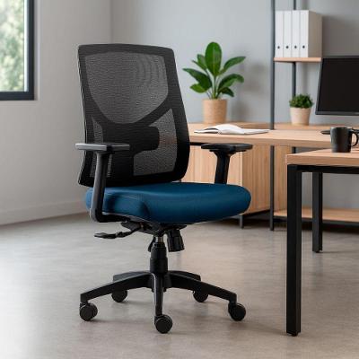 Cadeira De Escritório Pluri Diretor Azul Marinho Preto Syncron Roal