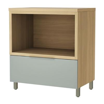 Armário Balcão De Cozinha 1 Gaveta 1 Nicho Para Forno 100% Mdf Mariah Madeirado / Verde