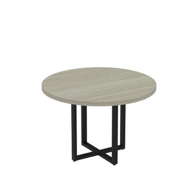 Mesa Reunião Redonda 1100pe40tub Castanheira Natural -preto