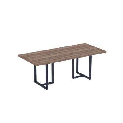 Mesa Reunião Retangular 2000x900mm Pe40tub Walnut-azul Delrei