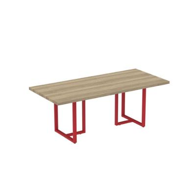 Mesa Reunião Retangular 2000x900mm Pe40tub Noce Naturalle-vermelho