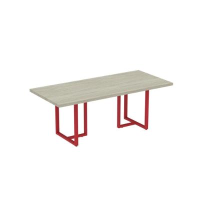 Mesa Reunião Retangular 2000x900mm Pe40tub Castanheira Natural-vermelho