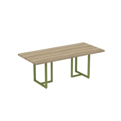 Mesa Reunião Retangular 2000x900mm Pe40tub Noce Naturalle-verde Miró