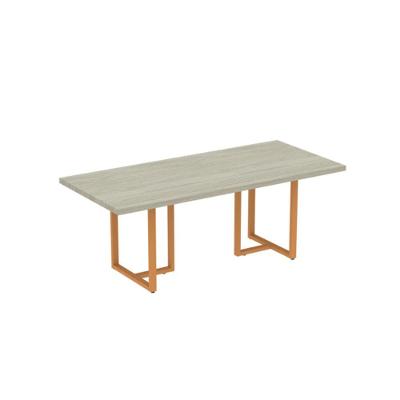Mesa Reunião Retangular 2000x900mm Pe40tub Castanheira Natural-laranja Picasso