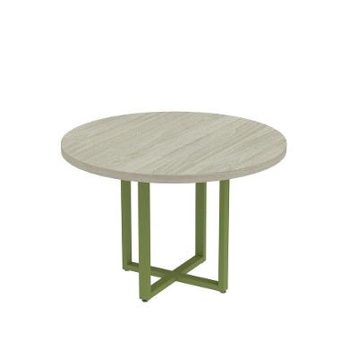 Mesa Reunião Redonda 1100pe40tub Castanheira Natural-verde Miró
