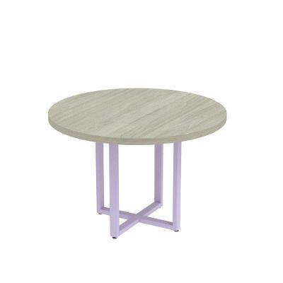 Mesa Reunião Redonda 1100pe40tub Castanheira Natural-lilas