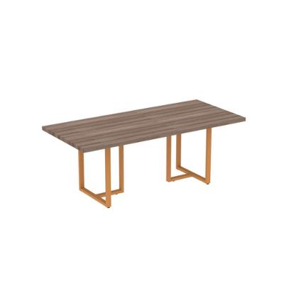 Mesa Reunião Retangular 2000x900mm Pe40tub Walnut-laranja Picasso