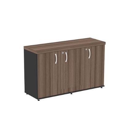 Armário Credenza 3 Portas Pivotantes Pe40 Preto-walnut