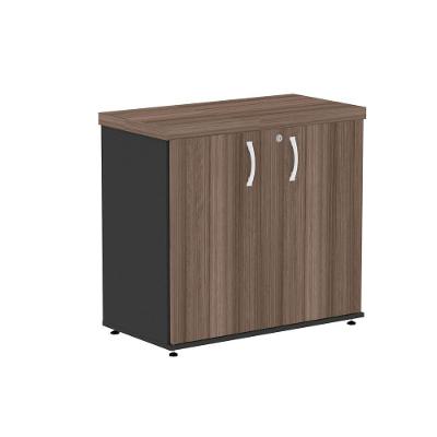 Armário Baixo 2 Portas Pivotantes Pe40 Preto-walnut