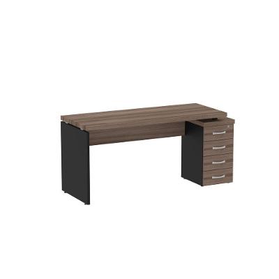 Mesa Pé Gaveteiro Com 4 Gavetas 164-70cm Pe40 Preto-walnut