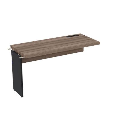 Complemento De Mesa Plataforma Pé Painel 134x60 Pe40 Preto-walnut