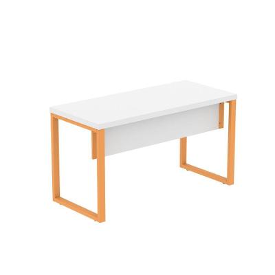 Mesa Escritório 1500x600x750mm M150-60pe40tub Branco-laranja Picasso